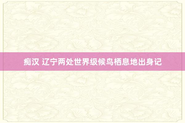 痴汉 辽宁两处世界级候鸟栖息地出身记