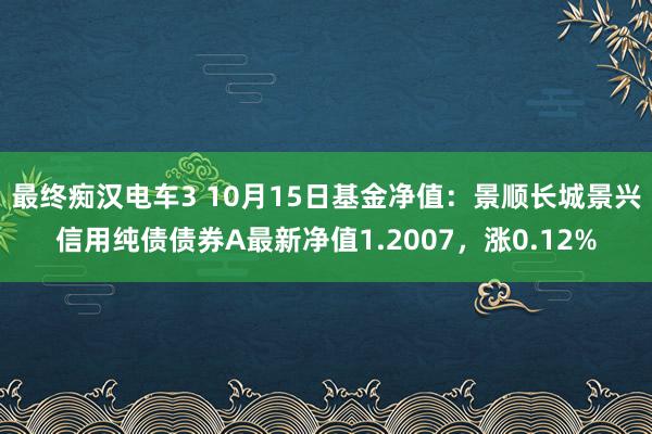 最终痴汉电车3 10月15日基金净值：景顺长城景兴信用纯债债券A最新净值1.2007，涨0.12%
