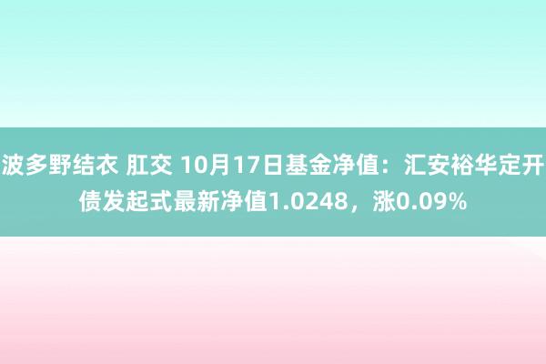 波多野结衣 肛交 10月17日基金净值：汇安裕华定开债发起式最新净值1.0248，涨0.09%