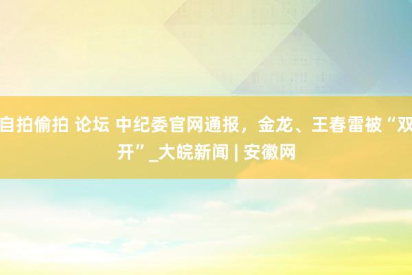 自拍偷拍 论坛 中纪委官网通报，金龙、王春雷被“双开”_大皖新闻 | 安徽网
