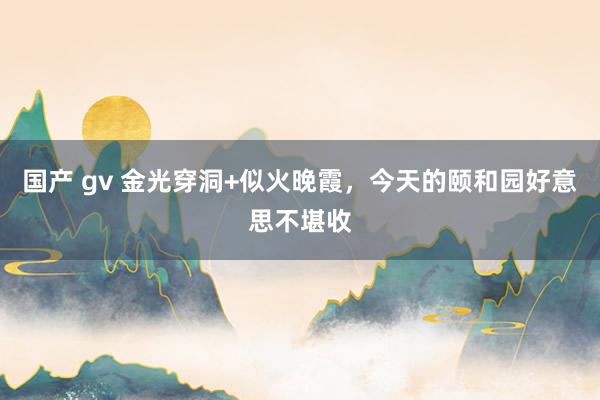 国产 gv 金光穿洞+似火晚霞，今天的颐和园好意思不堪收