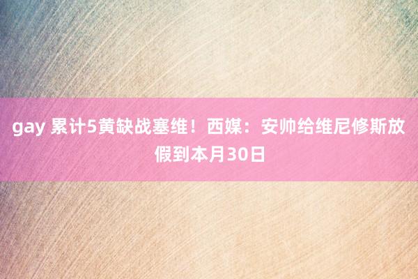 gay 累计5黄缺战塞维！西媒：安帅给维尼修斯放假到本月30日