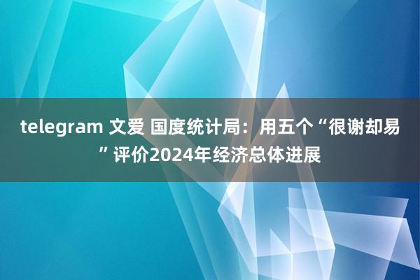 telegram 文爱 国度统计局：用五个“很谢却易”评价2024年经济总体进展