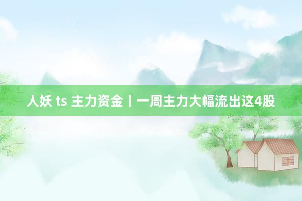 人妖 ts 主力资金丨一周主力大幅流出这4股