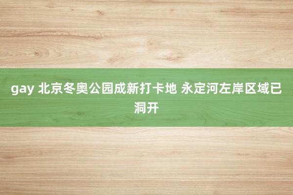 gay 北京冬奥公园成新打卡地 永定河左岸区域已洞开