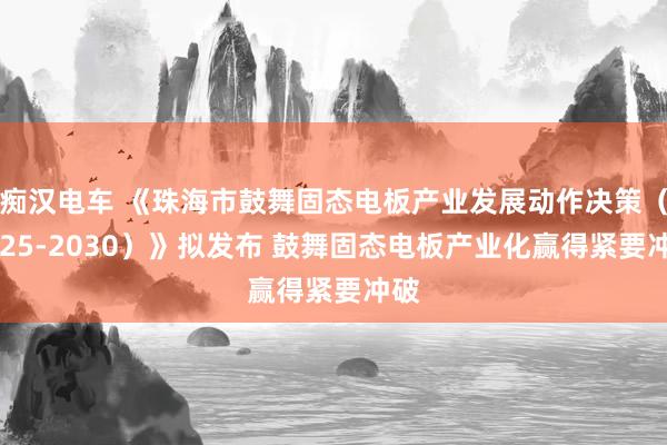 痴汉电车 《珠海市鼓舞固态电板产业发展动作决策（2025-2030）》拟发布 鼓舞固态电板产业化赢得紧要冲破