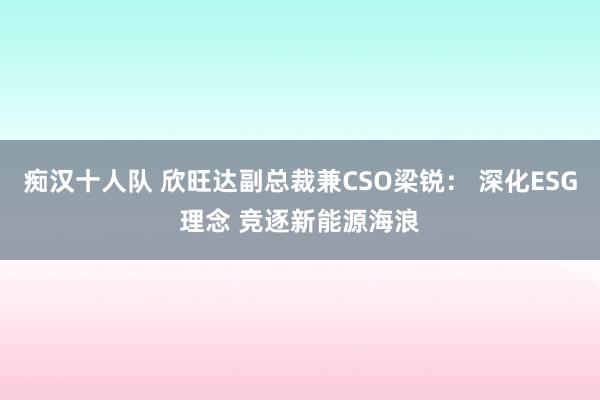 痴汉十人队 欣旺达副总裁兼CSO梁锐： 深化ESG理念 竞逐新能源海浪