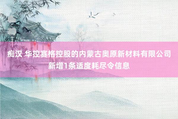 痴汉 华控赛格控股的内蒙古奥原新材料有限公司新增1条适度耗尽令信息