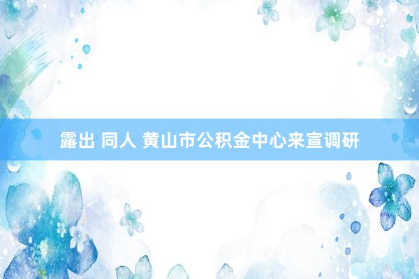 露出 同人 黄山市公积金中心来宣调研