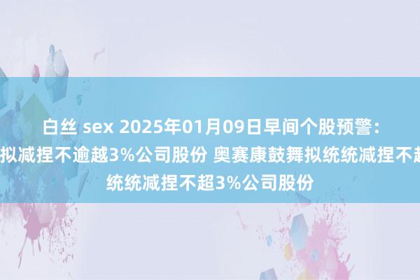 白丝 sex 2025年01月09日早间个股预警：元祖股份鼓舞拟减捏不逾越3%公司股份 奥赛康鼓舞拟统统减捏不超3%公司股份