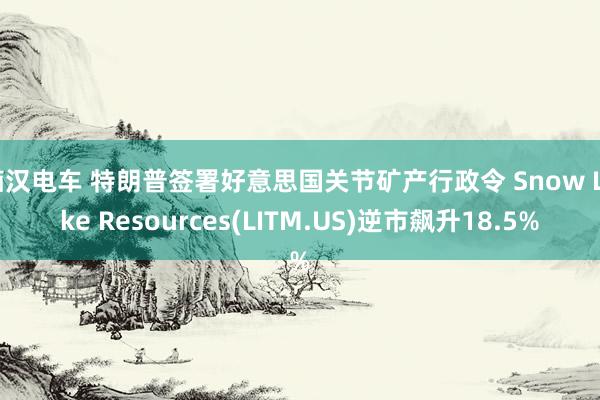 痴汉电车 特朗普签署好意思国关节矿产行政令 Snow Lake Resources(LITM.US)逆市飙升18.5%