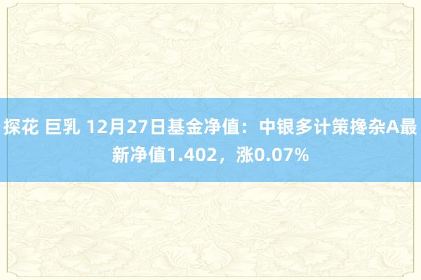 探花 巨乳 12月27日基金净值：中银多计策搀杂A最新净值1.402，涨0.07%