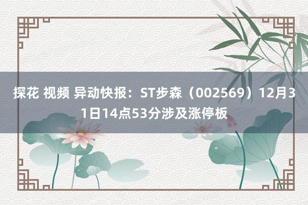 探花 视频 异动快报：ST步森（002569）12月31日14点53分涉及涨停板