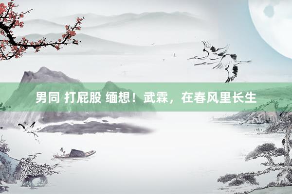 男同 打屁股 缅想!武霖,在春风里长生