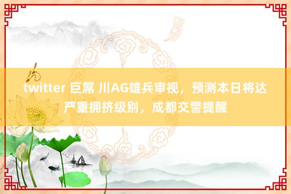 twitter 巨屌 川AG雄兵审视，预测本日将达严重拥挤级别，成都交警提醒