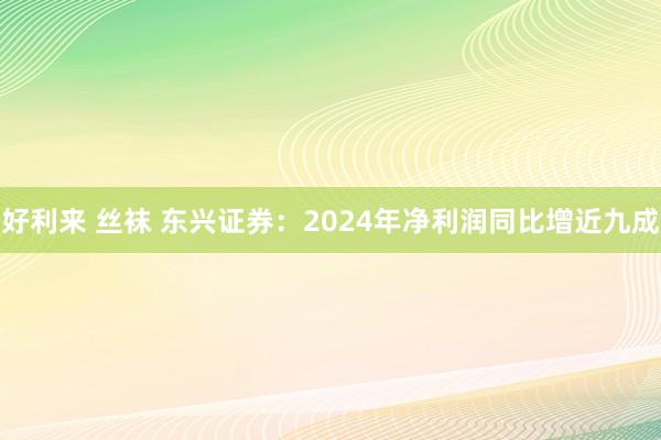 好利来 丝袜 东兴证券：2024年净利润同比增近九成