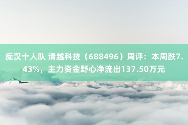 痴汉十人队 清越科技（688496）周评：本周跌7.43%，主力资金野心净流出137.50万元