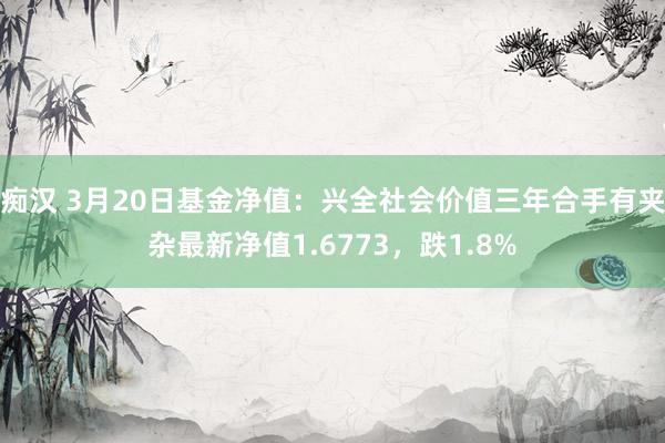 痴汉 3月20日基金净值：兴全社会价值三年合手有夹杂最新净值1.6773，跌1.8%