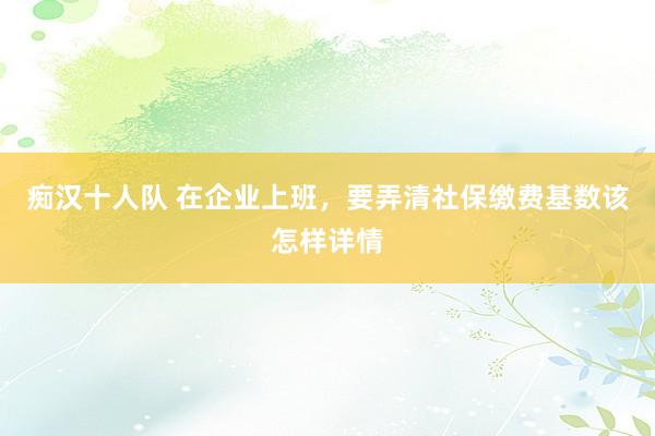 痴汉十人队 在企业上班，要弄清社保缴费基数该怎样详情