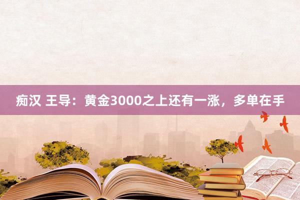 痴汉 王导：黄金3000之上还有一涨，多单在手