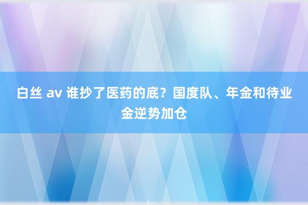 白丝 av 谁抄了医药的底？国度队、年金和待业金逆势加仓