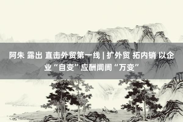 阿朱 露出 直击外贸第一线 | 扩外贸 拓内销 以企业“自变”应酬阛阓“万变”