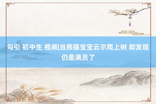 勾引 初中生 视频|当熊猫宝宝云尔爬上树 却发现仍是满员了