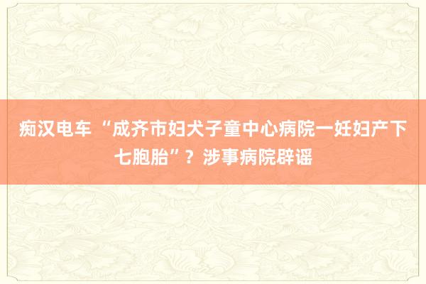 痴汉电车 “成齐市妇犬子童中心病院一妊妇产下七胞胎”？涉事病院辟谣