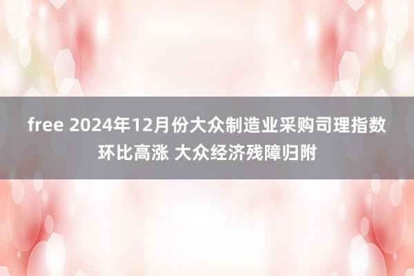 free 2024年12月份大众制造业采购司理指数环比高涨 大众经济残障归附