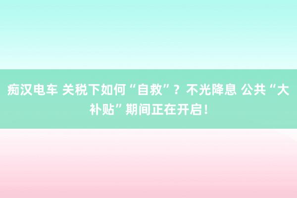 痴汉电车 关税下如何“自救”？不光降息 公共“大补贴”期间正在开启！