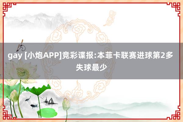 gay [小炮APP]竞彩谍报:本菲卡联赛进球第2多 失球最少