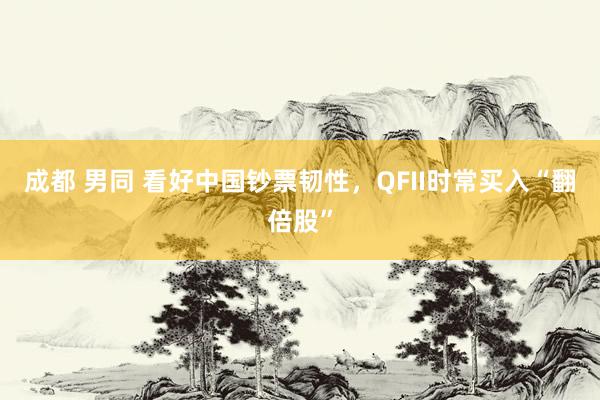 成都 男同 看好中国钞票韧性，QFII时常买入“翻倍股”